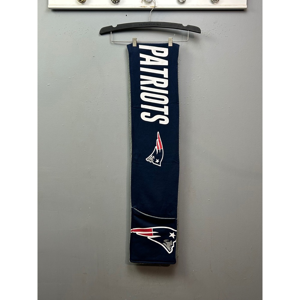New England Patriots NFL Fleece Scarf Team Logo Sherpa Lined Pats Drake Maye